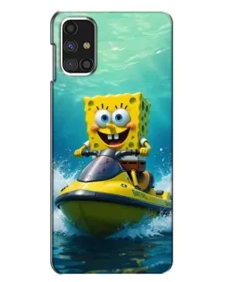 Чехол для Samsung Galaxy M31s с картинкой «Спанч Боб на гидроцикле»