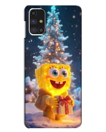 Чехол для Samsung Galaxy M31s с картинкой «Рождественский Спанч Боб»