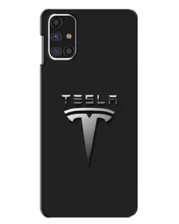 Чехол для Samsung Galaxy M31s с картинкой «Стальной логотип Tesla» Чехол для Samsung Galaxy M31s с картинкой «Стальной логотип Tesla»