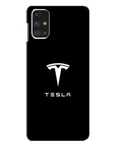 Чехол для Samsung Galaxy M31s с картинкой «Tesla White Logo»