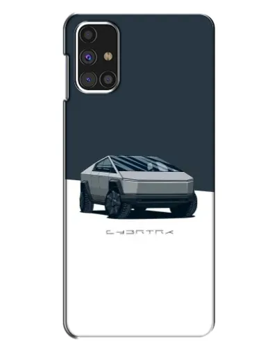 Чехол для Samsung Galaxy M31s с картинкой «Серебристый Cybertruck Tesla»
