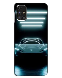 Чехол для Samsung Galaxy M31s с картинкой «Tesla в неоне» Чехол для Samsung Galaxy M31s с картинкой «Tesla в неоне»