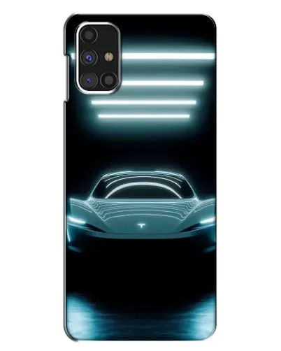 Чехол для Samsung Galaxy M31s с картинкой «Tesla в неоне»