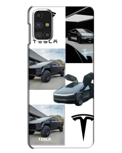 Чехол для Samsung Galaxy M31s с картинкой «Коллаж Cybertruck Tesla»