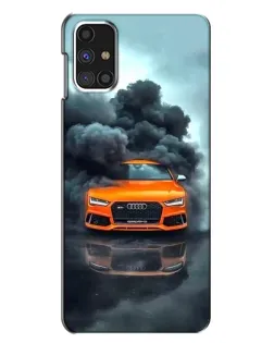 Чехол для Samsung Galaxy M31s с картинкой «Audi в облаках дыма»