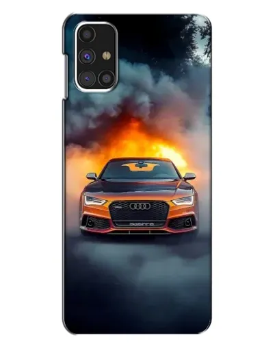 Чехол для Samsung Galaxy M31s с картинкой «Audi в огненном дыму»