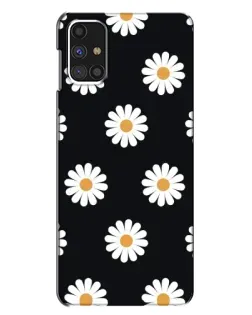 Чехол для Samsung Galaxy M31s с картинкой «Ромашки на черном»