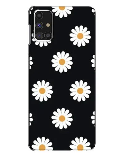 Чехол для Samsung Galaxy M31s с картинкой «Ромашки на черном»