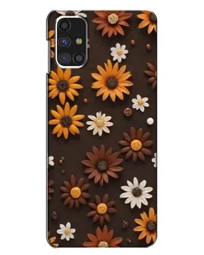 Чехол для Samsung Galaxy M31s с картинкой «Узор из маленьких подсолнухов»