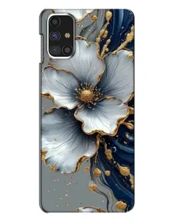 Чехол для Samsung Galaxy M31s с картинкой «Белый цветок и золотой флюид»