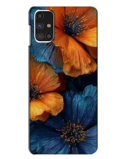 Чехол для Samsung Galaxy M31s с картинкой «Яркая сине-оранжевая флора»