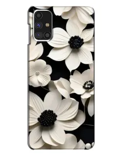 Чехол для Samsung Galaxy M31s с картинкой «Объемные белые цветы»