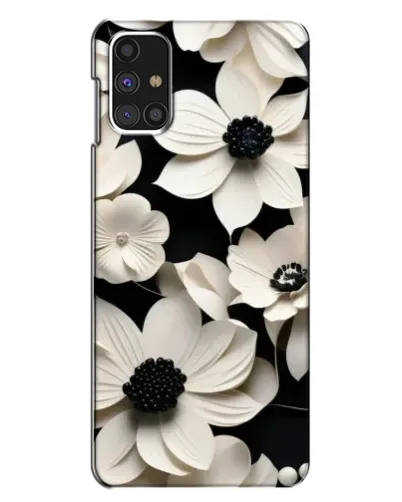 Чехол для Samsung Galaxy M31s с картинкой «Объемные белые цветы»