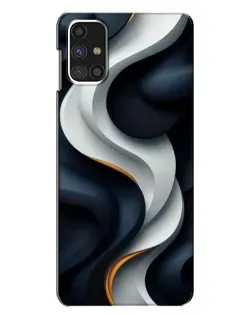 Чехол для Samsung Galaxy M31s с картинкой «Объемные черно-белые ленты» Чехол для Samsung Galaxy M31s с картинкой «Объемные черно-белые ленты»