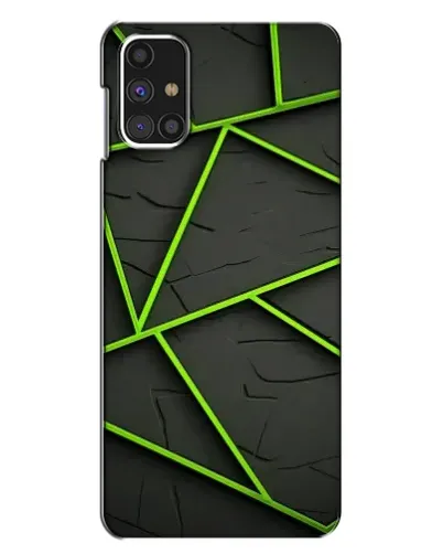 Чехол для Samsung Galaxy M31s с картинкой «Зеленые геометрические линии»