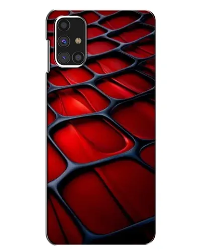 Чехол для Samsung Galaxy M31s с картинкой «Красная глянцевая сетка»