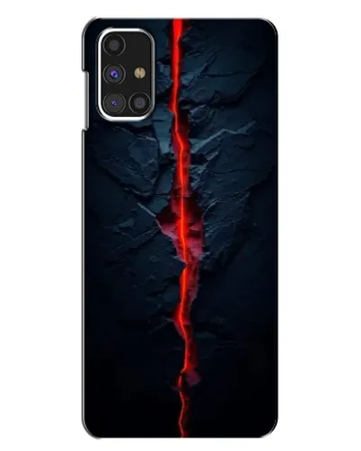 Чехол для Samsung Galaxy M31s с картинкой «Kрасная лавовая трещина»