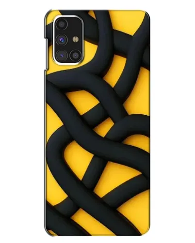 Чехол для Samsung Galaxy M31s с картинкой «Черное желтое переплетение»