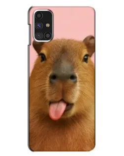 Чехол для Samsung Galaxy M31s с картинкой «Капибара с языком»