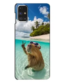 Чехол для Samsung Galaxy M31s с картинкой «Капибара на море»
