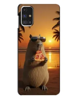 Чехол для Samsung Galaxy M31s с картинкой «Капибара с пиццей»
