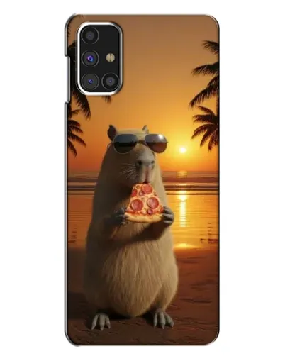 Чехол для Samsung Galaxy M31s с картинкой «Капибара с пиццей»