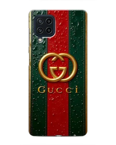 Чехол для Samsung Galaxy M32 с картинкой «Gucci — фирменная полоса и золото» Чехол для Samsung Galaxy M32 с картинкой «Gucci — фирменная полоса и золото»