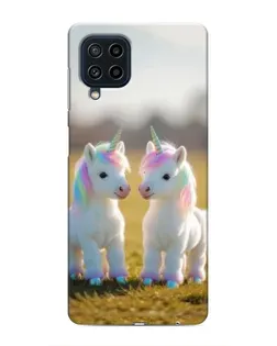 Чехол для Samsung Galaxy M32 с картинкой «Пара единорогов»