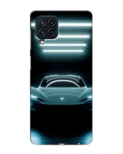 Чехол для Samsung Galaxy M32 с картинкой «Tesla в неоне»