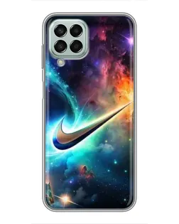 Чехол для Samsung Galaxy M33 (5G) (M336B) с картинкой «Космический Nike Swoosh»
