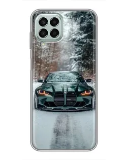 Чехол для Samsung Galaxy M33 (5G) (M336B) с картинкой «BMW в зимнем лесу»