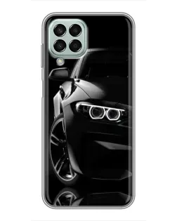 Чехол для Samsung Galaxy M33 (5G) (M336B) с картинкой «Черная BMW — профиль»