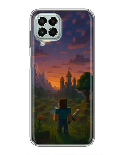 Чехол для Samsung Galaxy M33 (5G) (M336B) с картинкой «Стив у башни» Чехол для Samsung Galaxy M33 (5G) (M336B) с картинкой «Стив у башни»