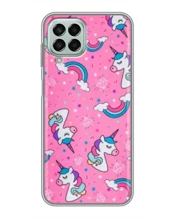 Чехол для Samsung Galaxy M33 (5G) (M336B) с картинкой «Unicorn паттерн розовый»