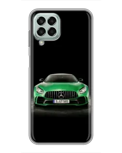 Чехол для Samsung Galaxy M33 (5G) (M336B) с картинкой «Mercedes — неоновый лого»