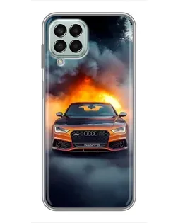 Чехол для Samsung Galaxy M33 (5G) (M336B) с картинкой «Audi в огненном дыму»
