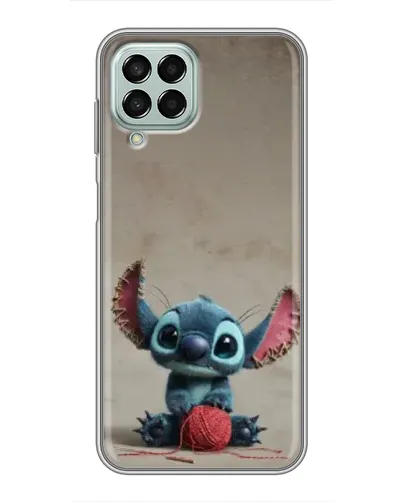 Чехол для Samsung Galaxy M33 (5G) (M336B) с картинкой «Стич на коричневом фоне»