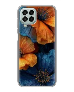Чехол для Samsung Galaxy M33 (5G) (M336B) с картинкой «Яркая сине-оранжевая флора» Чехол для Samsung Galaxy M33 (5G) (M336B) с картинкой «Яркая сине-оранжевая флора»