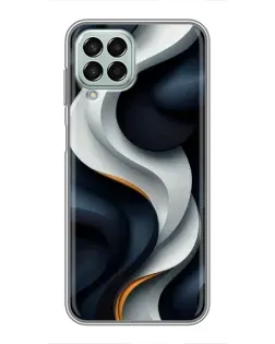 Чехол для Samsung Galaxy M33 (5G) (M336B) с картинкой «Объемные черно-белые ленты»