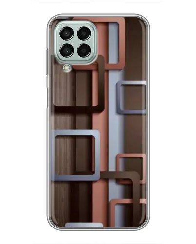 Чехол для Samsung Galaxy M33 (5G) (M336B) с картинкой «Коричневые объемные квадраты»