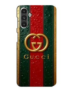 Чехол для Samsung Galaxy M34 (5G) с картинкой «Gucci — фирменная полоса и золото» Чехол для Samsung Galaxy M34 (5G) с картинкой «Gucci — фирменная полоса и золото»