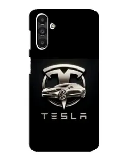 Чехол для Samsung Galaxy M34 (5G) с картинкой «Tesla — серебристое авто»