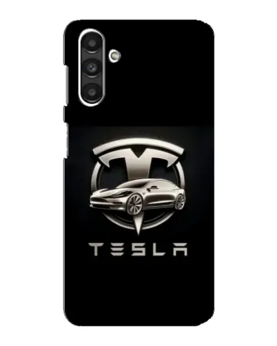 Чехол для Samsung Galaxy M34 (5G) с картинкой «Tesla — серебристое авто»