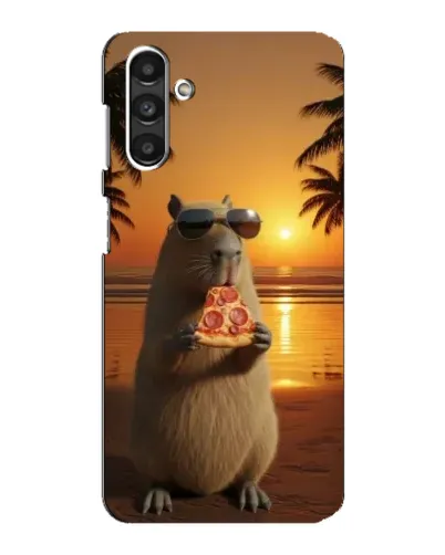 Чехол для Samsung Galaxy M34 (5G) с картинкой «Капибара с пиццей»