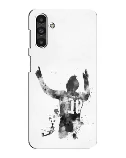 Чехол для Samsung Galaxy M34 (5G) с картинкой «Черно-белый силуэт Месси»