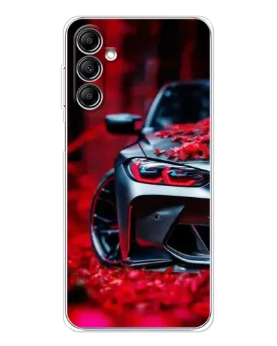 Чехол для Samsung Galaxy M35 5G с картинкой «Спортивная BMW и цветы»