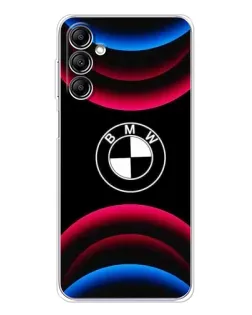 Чехол для Samsung Galaxy M35 5G с картинкой «Логотип BMW и неоновые дуги» Чехол для Samsung Galaxy M35 5G с картинкой «Логотип BMW и неоновые дуги»