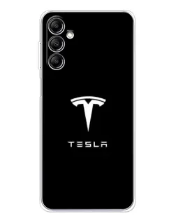 Чехол для Samsung Galaxy M35 5G с картинкой «Tesla White Logo»