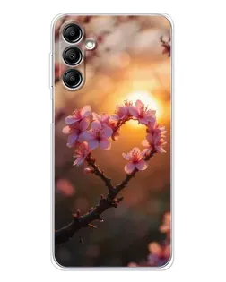 Чехол для Samsung Galaxy M35 5G с картинкой «Розовый цвет сердце на фоне заката» Чехол для Samsung Galaxy M35 5G с картинкой «Розовый цвет сердце на фоне заката»
