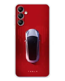 Чехол для Samsung Galaxy M36 5G с картинкой «Tesla Top View»